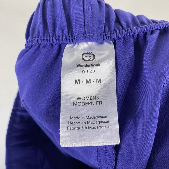 Wonderwink Size Medium Modern Fit Flat Front Cargo Scrub Pants Purple Grape 5155 - Picture 7 of 8